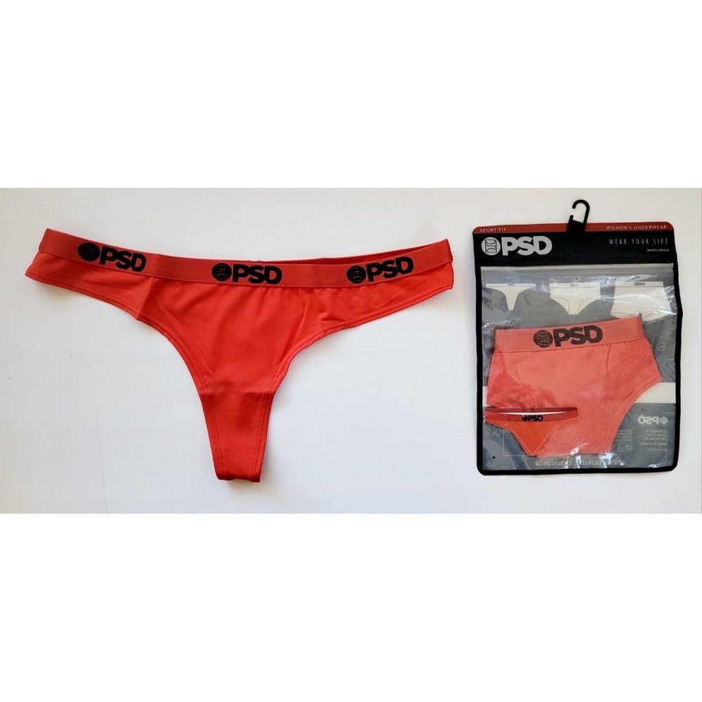 PSD Underwear Womens Thong - PSD Underwear Thong Red, Moisture Wicking, Large - Picture 4 of 8